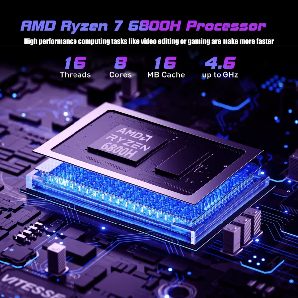 ACEMAGIC RX16 AMD Ryzen 7 6800H 16.1" Ultra Slim 4400MAH Laptop 16GB LPDDR5 Ram 512GB Rom Windows 11Pro BT5.2 Wifi 6 Notebook - Image 3