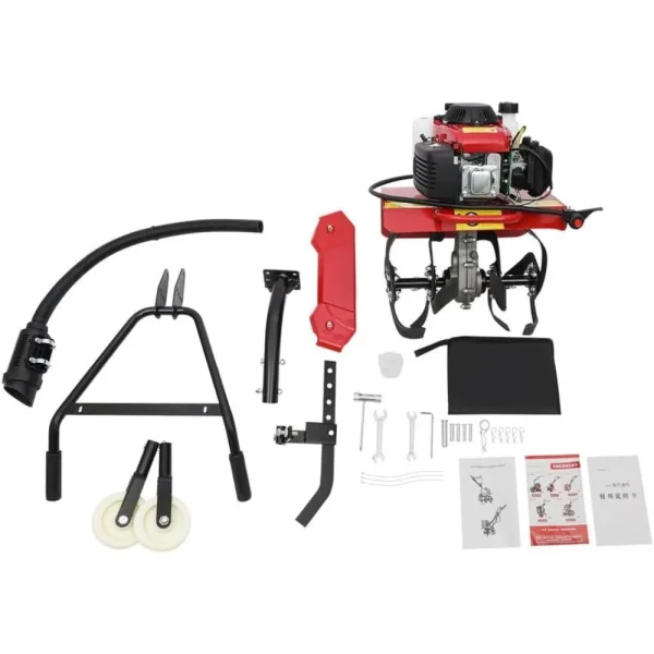 4-Stroke 63CC Gas Powered Tiller Cultivator Garden Yard Rototiller Tilling Tool Gas Tiller- Ideal for Garden, Lawn - Image 6