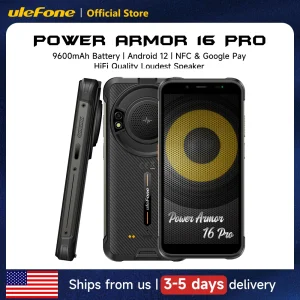 Ulefone Power Armor 16 Pro 9600mAh Rugged Waterproof Smartphone 64G ROM Android 12 NFC  Rugged Phone 2.4G/5G WiFi Global Version
