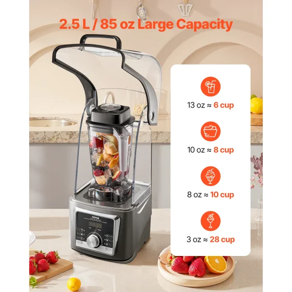 Succebuy 1400W Blender for Smoothies Multi-Functional Food Processing Blender&Noise Cover for Kitchen - Image 4
