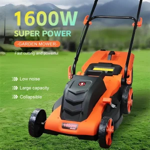 1200W/1600W Electric Lawn Mower Garden Yard Hand Push Weeder Lawn Mower High Power Lithium Trimming and Grass Beaters