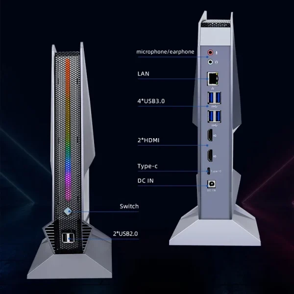 Topton Gaming Mini PC Intel i9 13900H 12900H i7 13800H 12700H Nvidia RTX4060 3050 8G Desktop Gamer Mini Computer Win11 Pro WiFi6 - Image 5