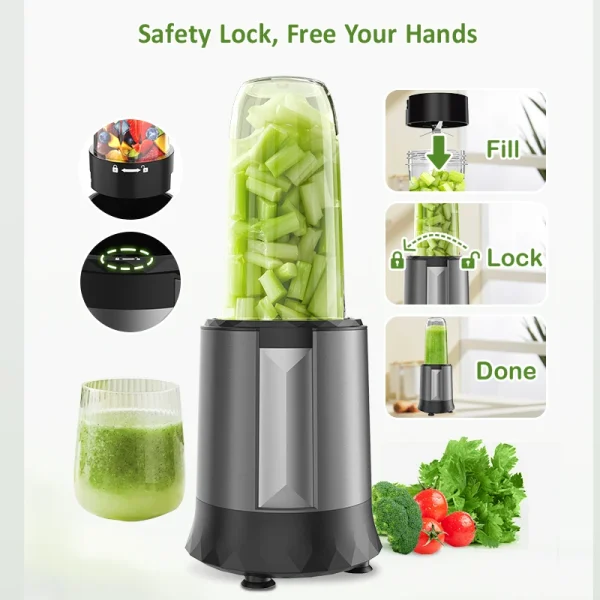Smoothie Blender, 1300 W Upgraded compact personal blender for shakes and smoothies, juices, frozen drinks, sauces and more! - Image 6