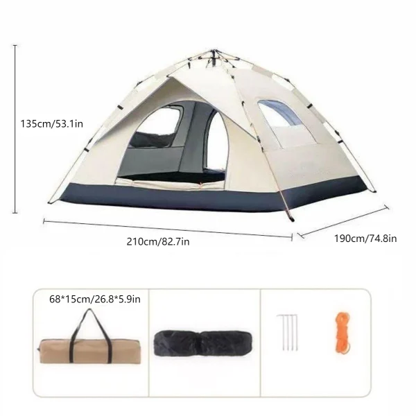 Outdoor shelter Sunshade Self-driving Travel Camping Tent Reactive outdoor Camping tent Two doors and two windows - Image 6