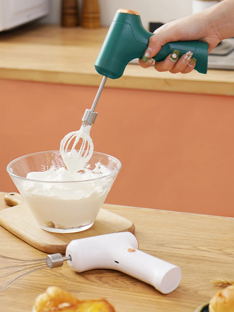 Handheld Mixer Electric Mixer Mini Electric Whisk USB Rechargeable Egg Beater Set with One-Touch Speed Control for Kitchen - Image 4