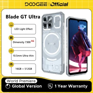 DOOGEE Blade GT Ultra 5G AI Rugged Gaming Phone 6.72 dimension 7300 Mobilephone 16GB + 512GB LED Light Effect AI Smartphones NFC