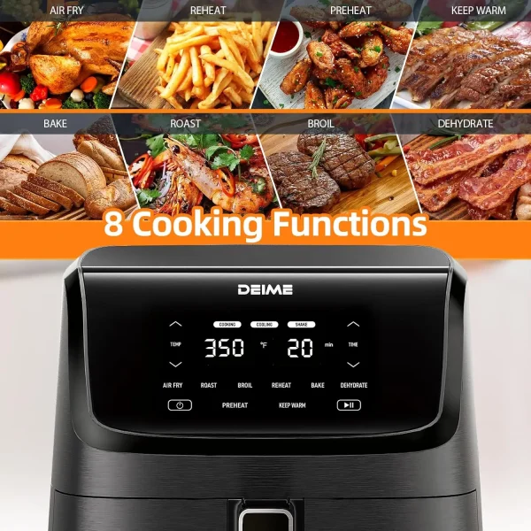 Air Fryer 7.2 QT 1700W Oilless Oven Healthy Cooker Air Fryers Large Capacity with 12 Presets, Visible Cooking Window, LCD Touch - Image 4
