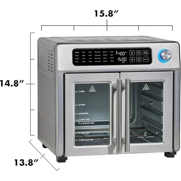meril Lagasse Extra Large French Door Air Fryer Toaster Oven Combo, 24 Cooking Functions and Digital Controls - Image 2