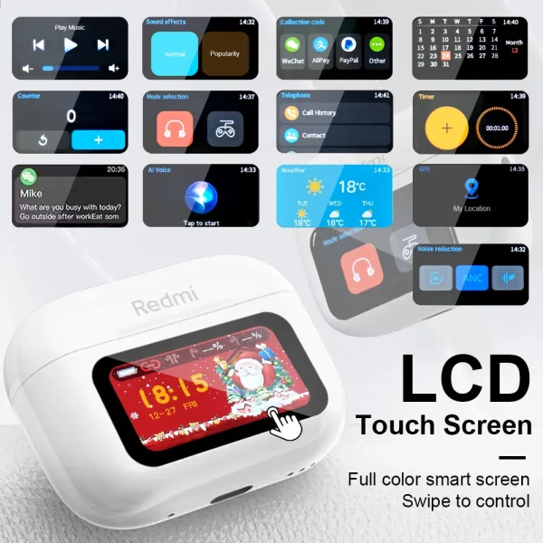 Xiaomi Tws Wireless Bluetooth Earphones HD Stereo Sound Earbuds Headphones Charging Box LCD Touch Display Sports In-Ear Headset - Image 3