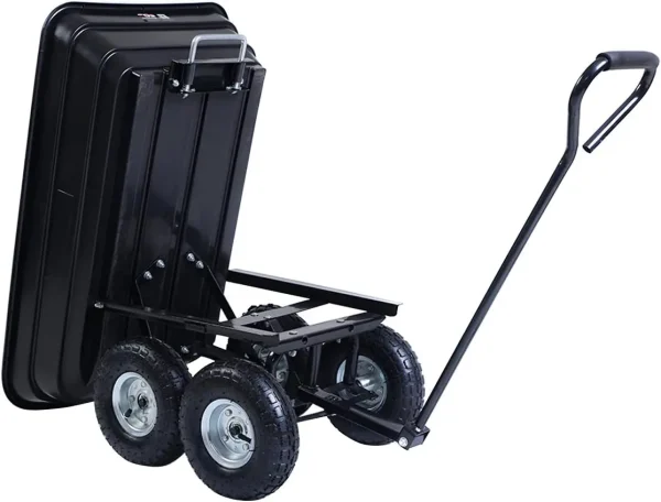 650LB Garden Dump Cart Dumper Wagon Carrier Wheel Barrow Air Tires Heavy Duty New - Image 4