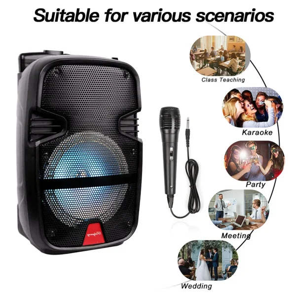 3000 Watts Wireless Portable Party Bluetooth Speaker With Microphone & Remote 8" Subwoofer High Quality Big Sound - Image 3