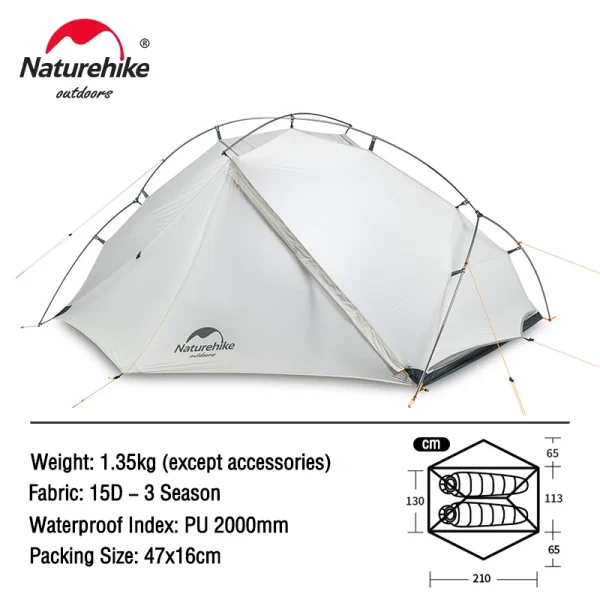 Naturehike Tent VIK Ultralight Camping Tents 1person 2person Cycling Tent Waterproof portable Travel Tent - Image 7