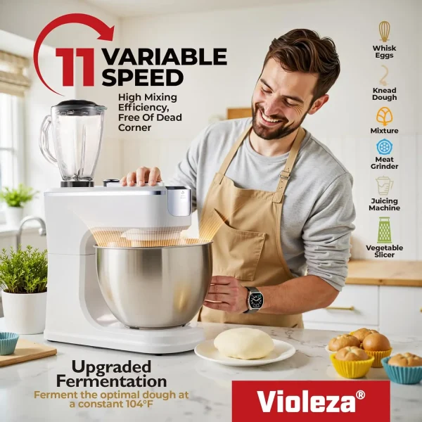 9-In-1 Stand Mixer, 1600W 11 Speed Multifunctional Electric Kitchen Mixer With 7.3Qt Bowl, Tilt-Head Household Food Mixer With - Image 4