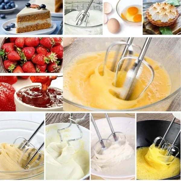 Electric Beater Portable Cream Blender Handheld Automatic Milk Egg Cream Cake Mixer Household Electric Milk Frother for Kitchen - Image 6