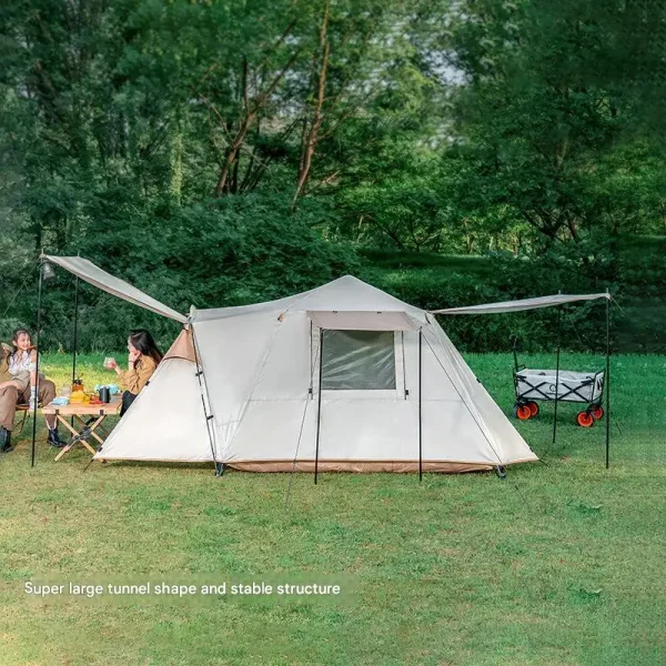 Ultralarge Camping Tent, Automatic Family One Hall, Rainproof, Sun Protection, Large Gazebo, Sun Shelter, 3-4 Person, 1 Bedroom - Image 3