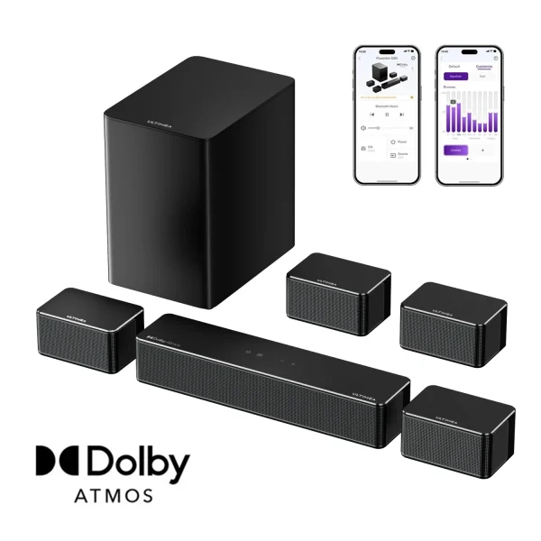 ULTIMEA 7.1 Surround Sound System Sound bar for TV with Dolby Atmos&APP Control, Home Cinema Bluetooth Speaker with Subwoofer - Image 7