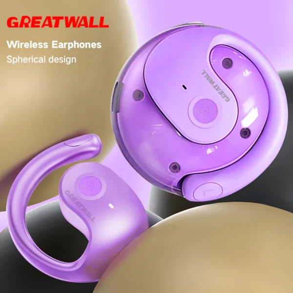 GREATWALL Wireless Bluetooth Earphones HIFI Headphones Stereo Sports Headset With Mic HD Call Earbuds Spherical Charging Case - Image 9