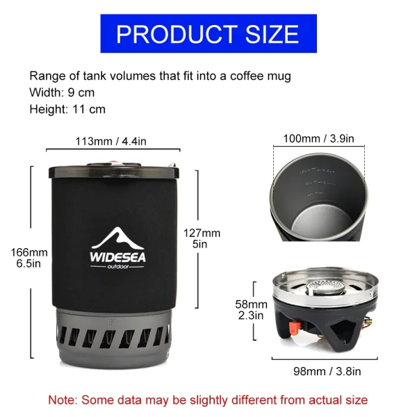Widesea Camping Cooking System with Heat Exchanger Outdoor Gas Stove Burner Tourist Coffee Pot Cup Cookware Tableware Tourism - Image 2